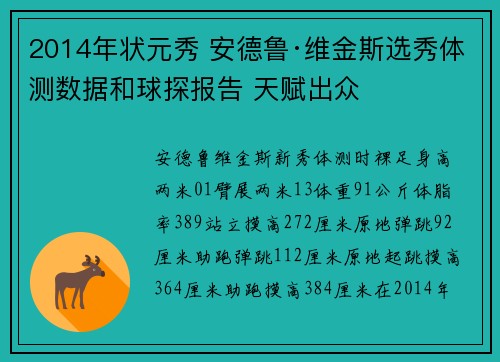 2014年状元秀 安德鲁·维金斯选秀体测数据和球探报告 天赋出众